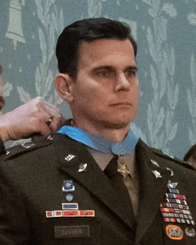 A photograph of CW5 Eric Slover receiving the Medal of Honor, 2026