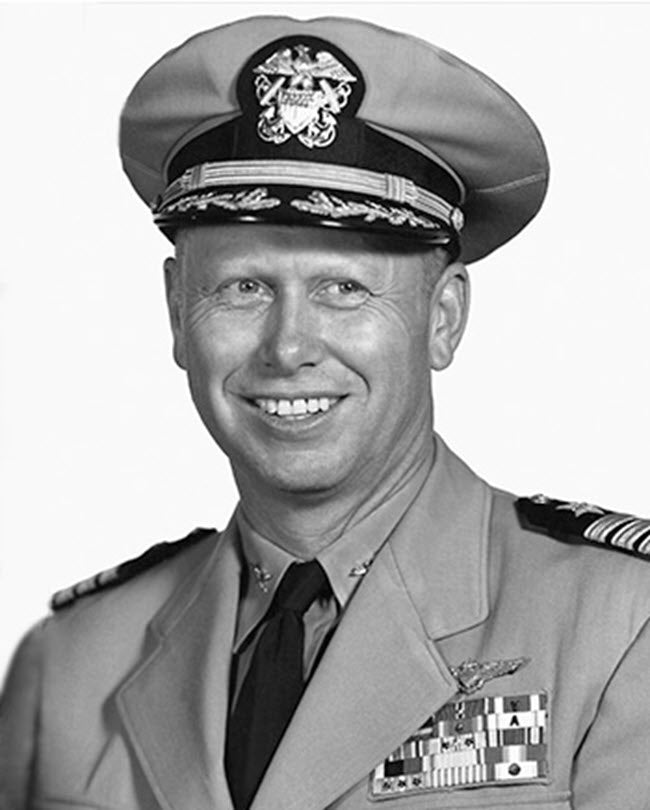 A photograph of LCDR Stanley 'Swede" Vejtasa in uniform.
