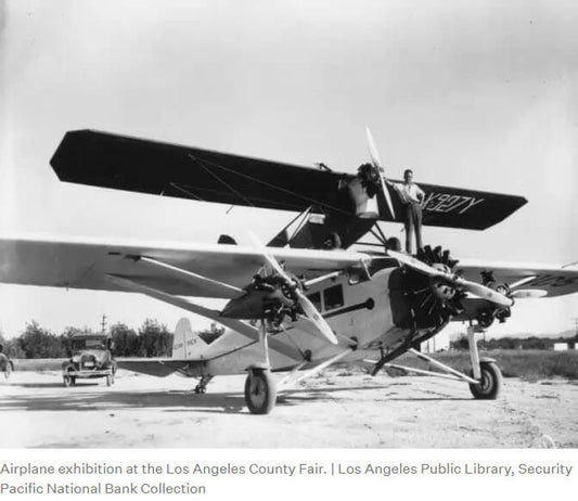 County fairs always attract a lot of people, and often many of the displays are things people have an interest in like these two aircraft at the Los Angeles County Fair in 1948 to promote aviation