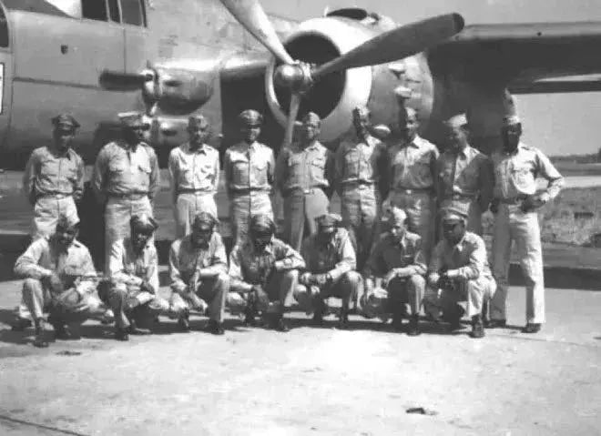 The Freeman Field Mutiny 477th Bomb Group members in front of a B-25