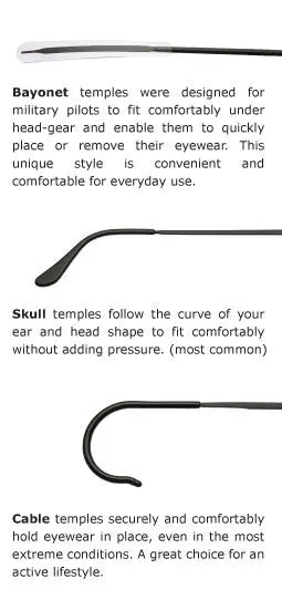 Randolph Engineering Sunglasses Temple Styles