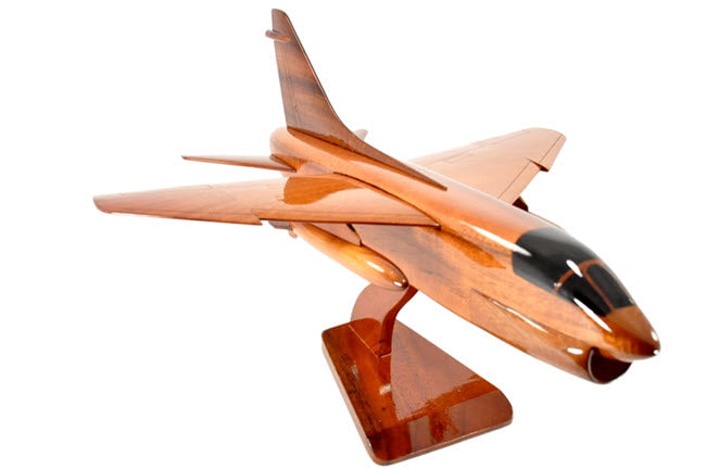 A-7 Corsair Natural Wood Aircraft Model