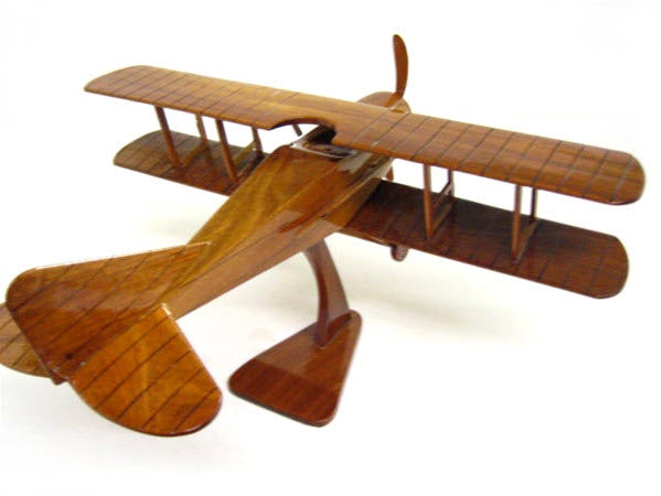 Spad Biplane Airplane Natural Wood Aircraft Model