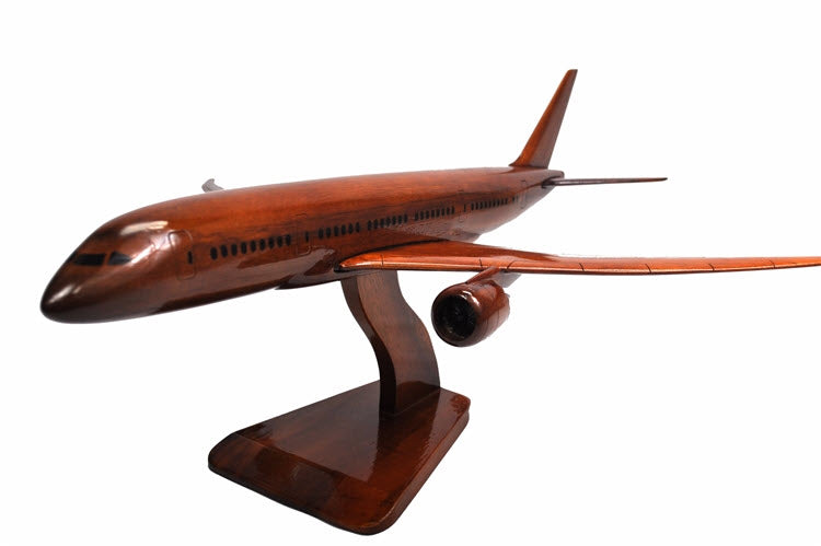 Boeing 787 Premium Airplane Natural Wood Aircraft Desk Model