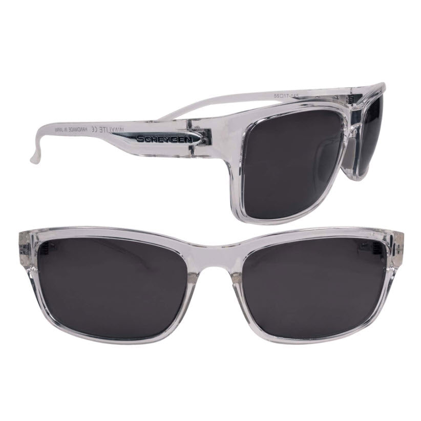 New Waylite Sunglasses by Scheyden Clear Frame with Graye Raxor Sharp Resin.