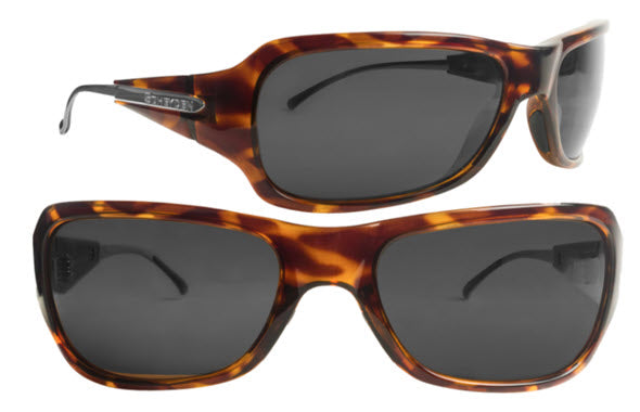 Scheyden Tortoise frame sunglasses with Gray lenses.