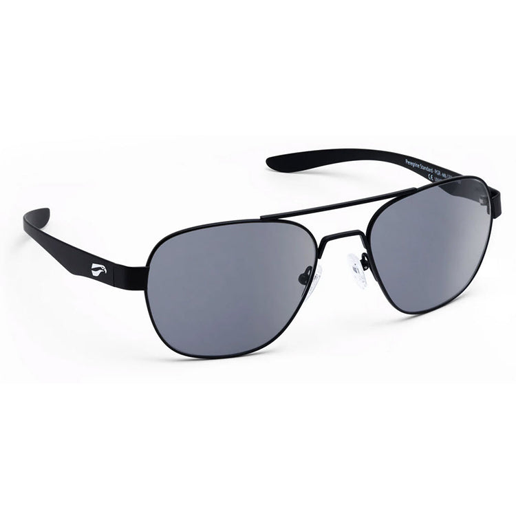 Peregrine Titanium Matte Black Frame Solid Gray Lens Sunglasses