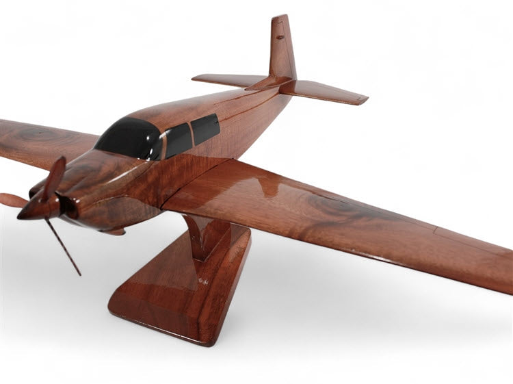 Mooney Airplane Natural Wood Aircraft Model