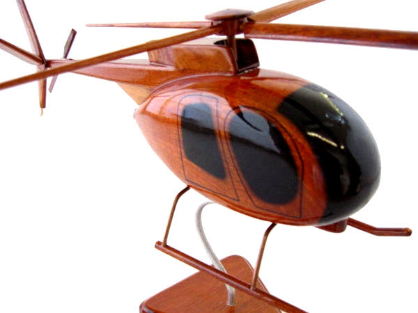 MD-530 Cayuse Helicopter Premium Natural Wood Helicopter Model