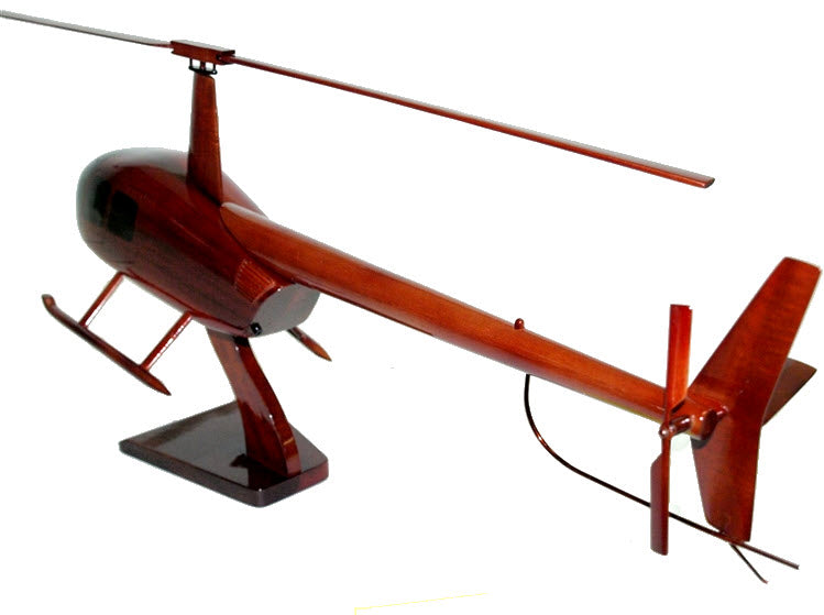 Robinson 44 Helicopter Premium Natural Wood Helicopter Model