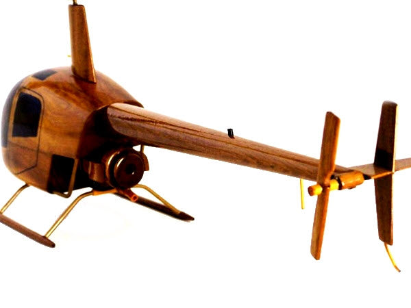 Robinson 22 Helicopter Premium Natural Wood Helicopter Model
