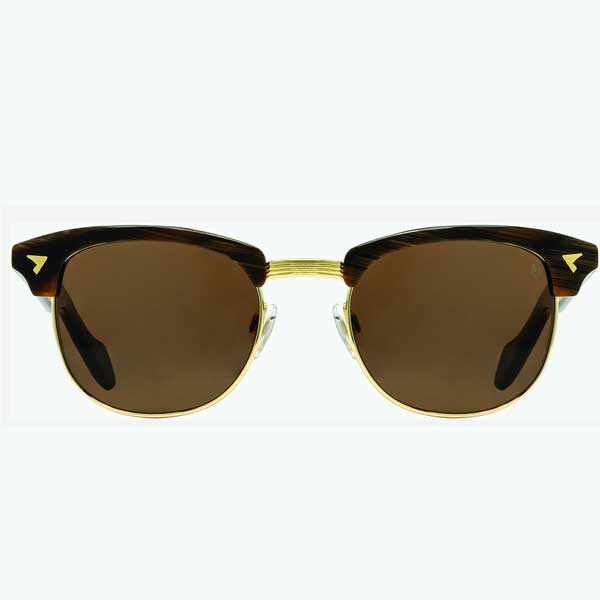 AO Eyewear Non-Polarized Sirmont Chocolate Gold Frame with Standard (Skull) Temples and Cosmetan Brown Nylon Lenses SIR251ST--BNN