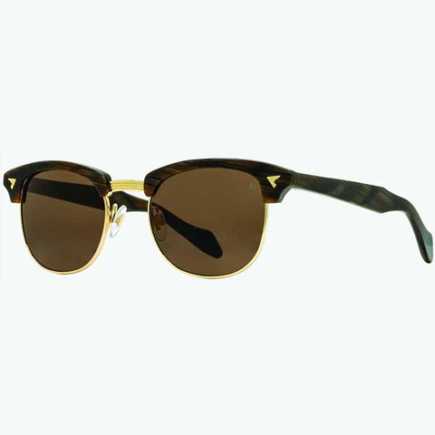 AO Sirmont Chocolate Gold Frame with Standard (Skull) Temples and Cosmetan Brown Nylon Lenses