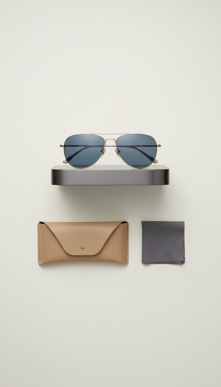 Titanium aviator polarized lenses