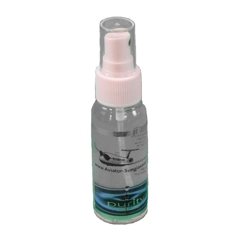 One bottle of Purity Lens Cleaner with Aviator Sunglasses logo on the bottle